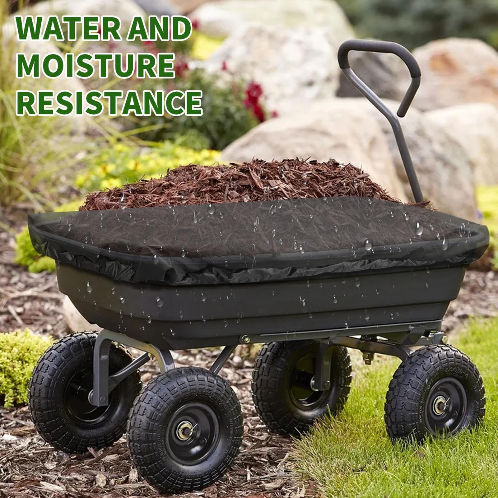 Funda resistente para carrito de exteriores, resistente a los rayos UV, impermeable, almacenamiento para carrito de compras, camping, jardinería, granja y granero, protección contra los elementos