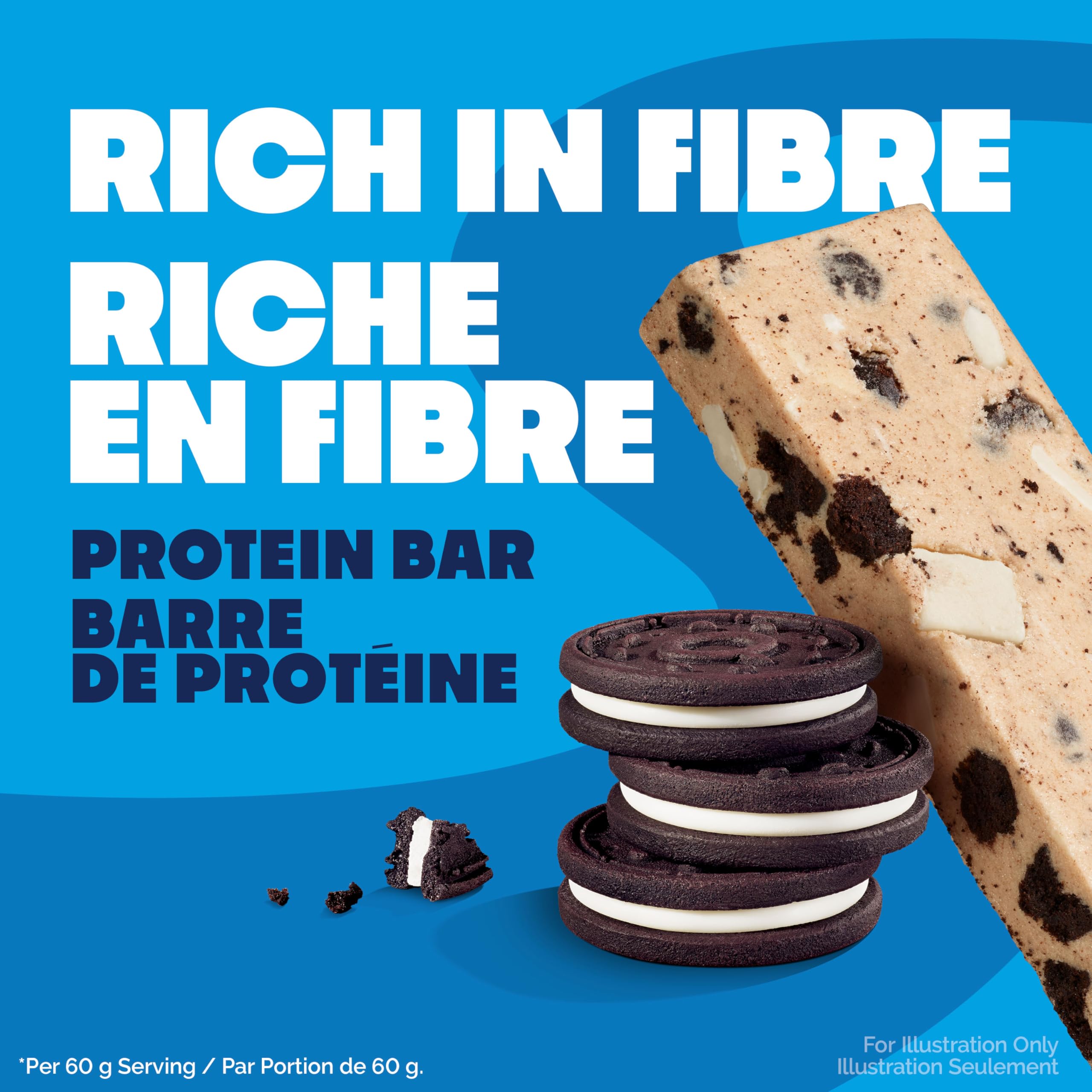 Quest Nutrition Cookies & Cream Flavour Protein Bar, High Protein, High Fibre, Low Sugar, Keto Friendly, 21g Protein, 1g Sugar, 4ct - 5