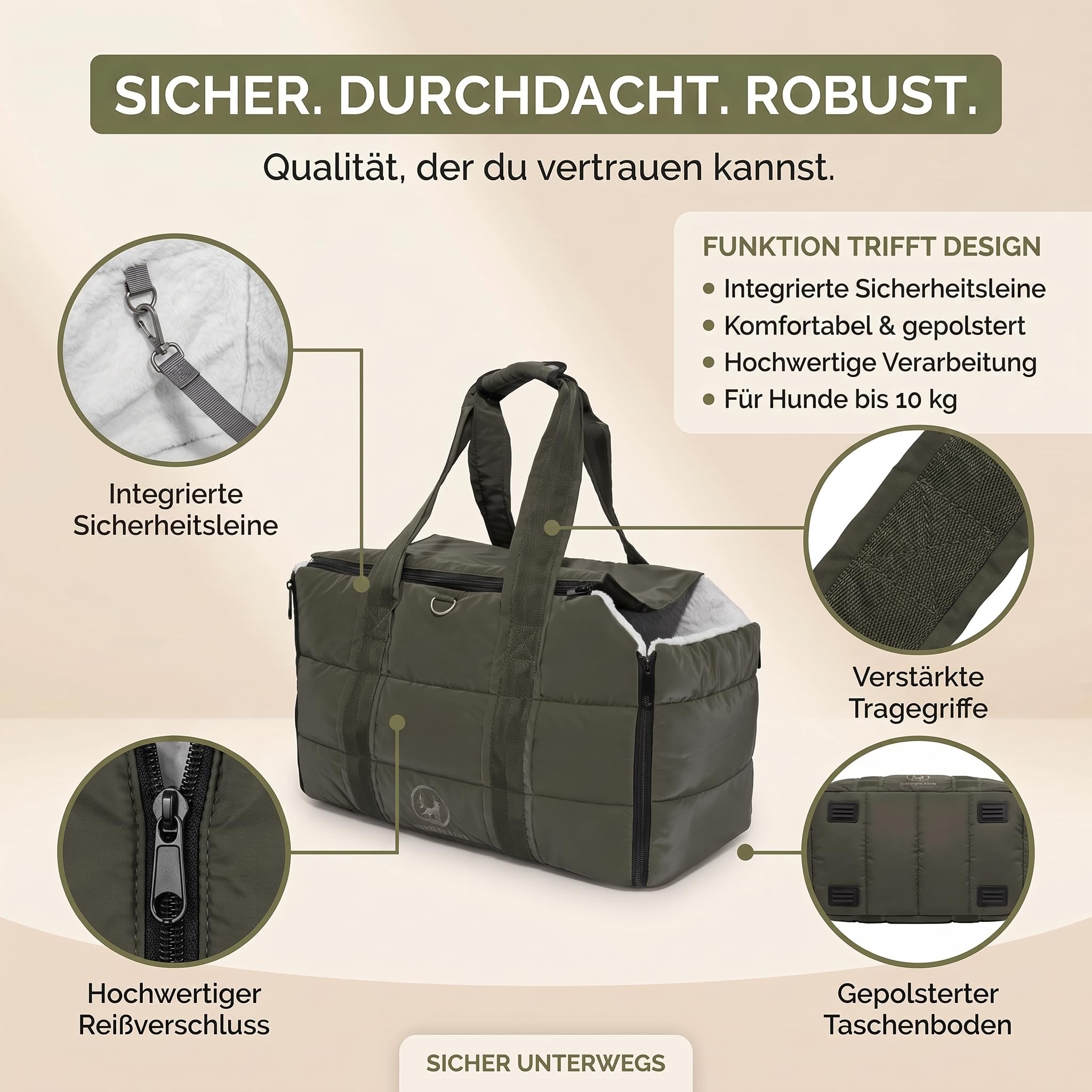 Bolsa 2 en 1 para perros pequeños, 10 kg, bolsa de transporte para perros y manta de viaje, bolsa de transporte para cachorros y gatos con correa de seguridad y forro térmico suave, práctica para café