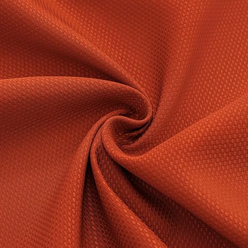 Miniatura 8 de Softalker Mantel rectangular con textura tejida, color naranja quemado, jacquard, impermeable, lavable, resistente a las manchas, sin arrugas, para