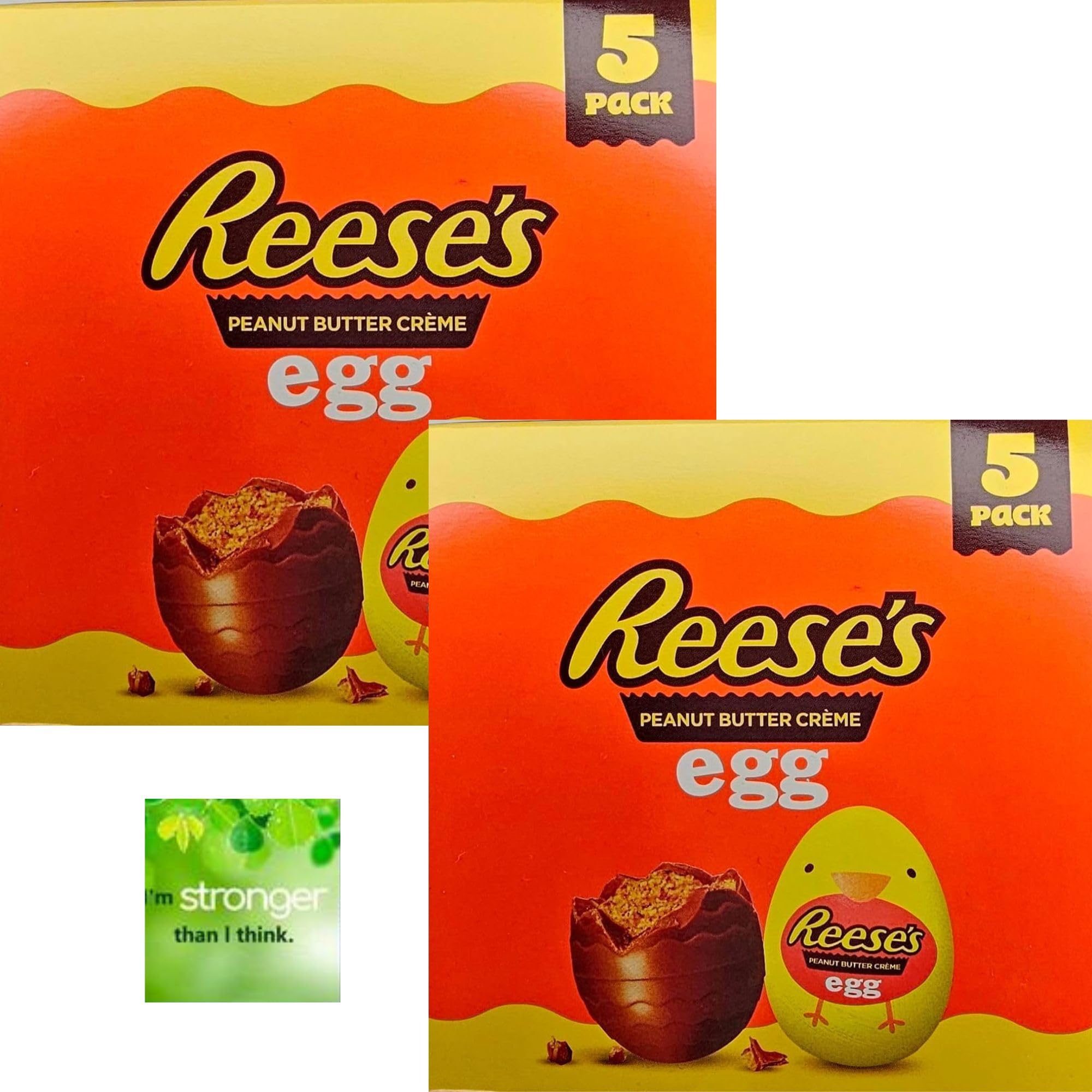 2x Bundle Containing Reese's Egg Peanut Butter Creme Egg (2x Pack of 5) - Easter Treats, Gift Pack, Egg Hunt Collection