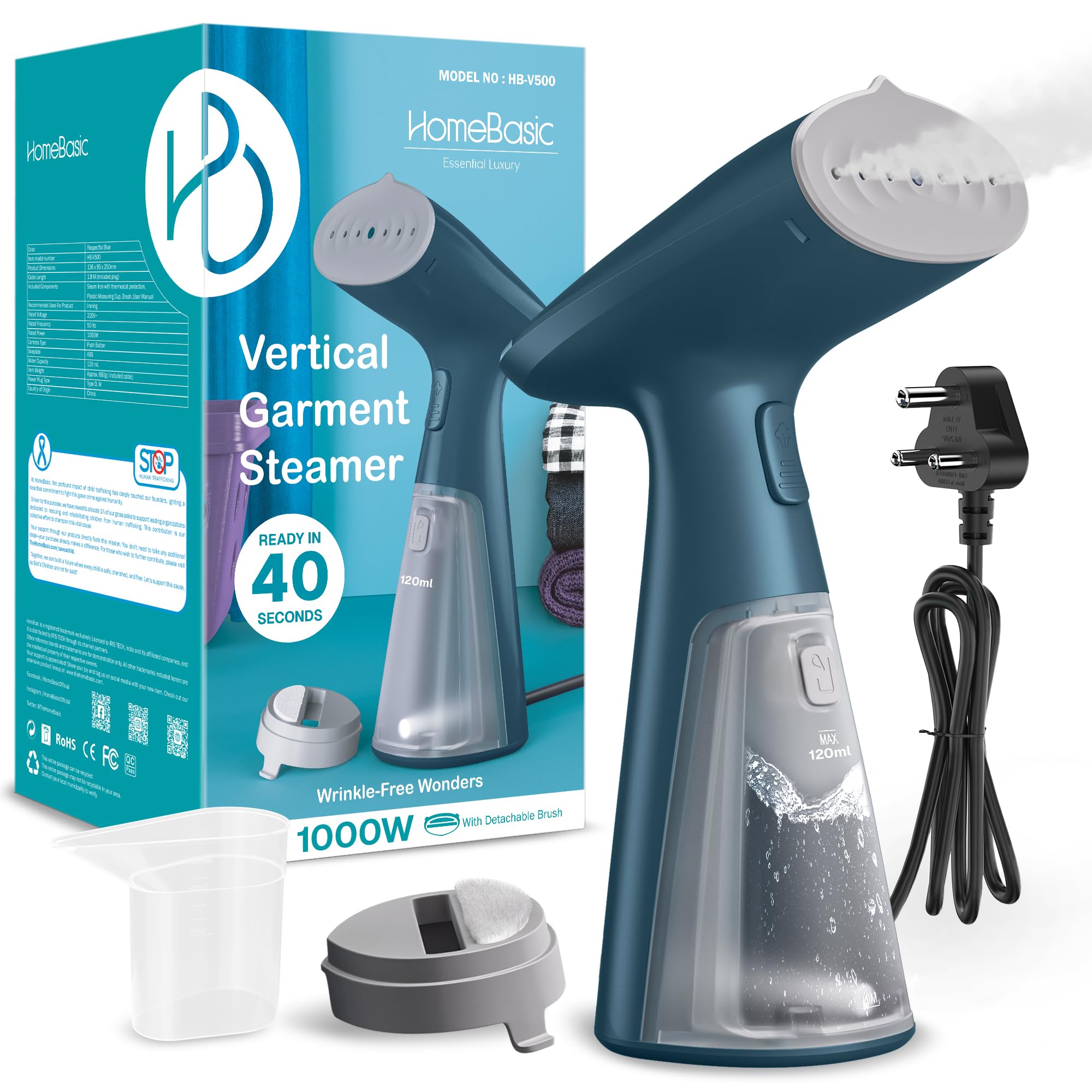 HomeBasic Garment Steamer - Fast Wrinkle Removal -12 HomeBasic Garment Steamer - Fast Wrinkle Removal -12