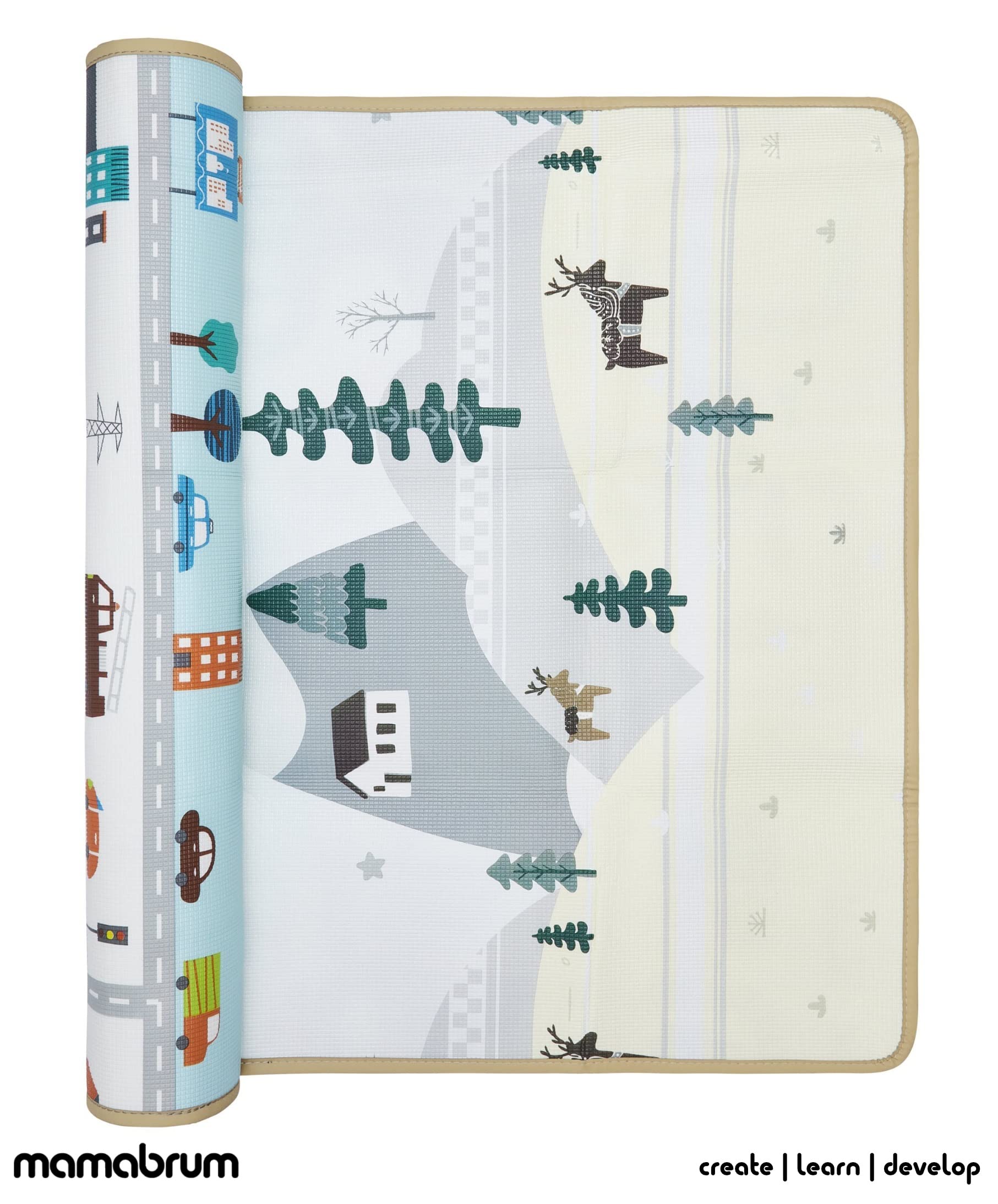 Mamabrum Baby Krabbelmatte - Märchenland Design 120x180cm, XPE-Schaum