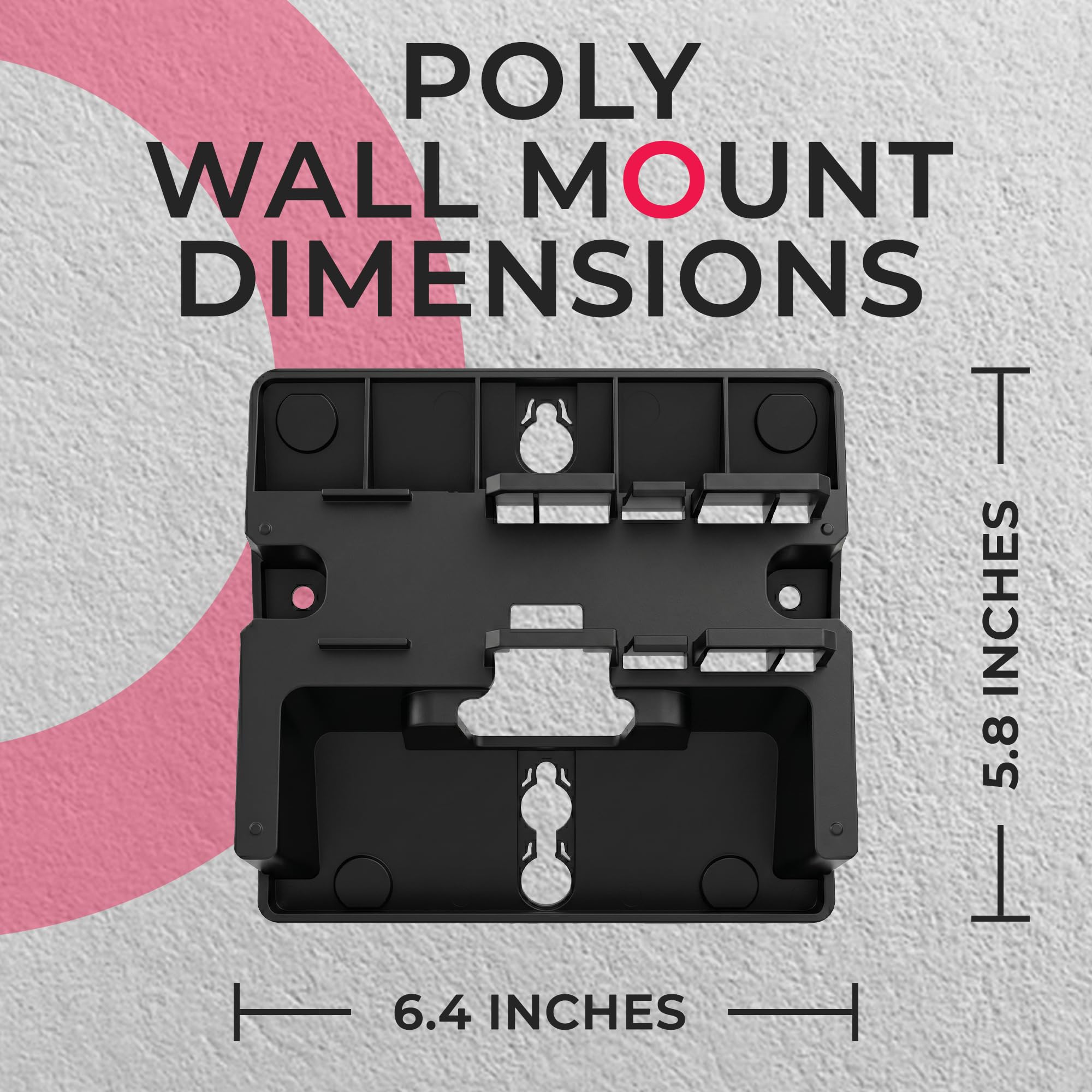Soporte de pared de polietileno para teléfonos de escritorio Polycom VVX 150/250 solamente, 89D19AA, diseñado para un ajuste seguro, ideal para estaciones de trabajo sin desorden, mejora la