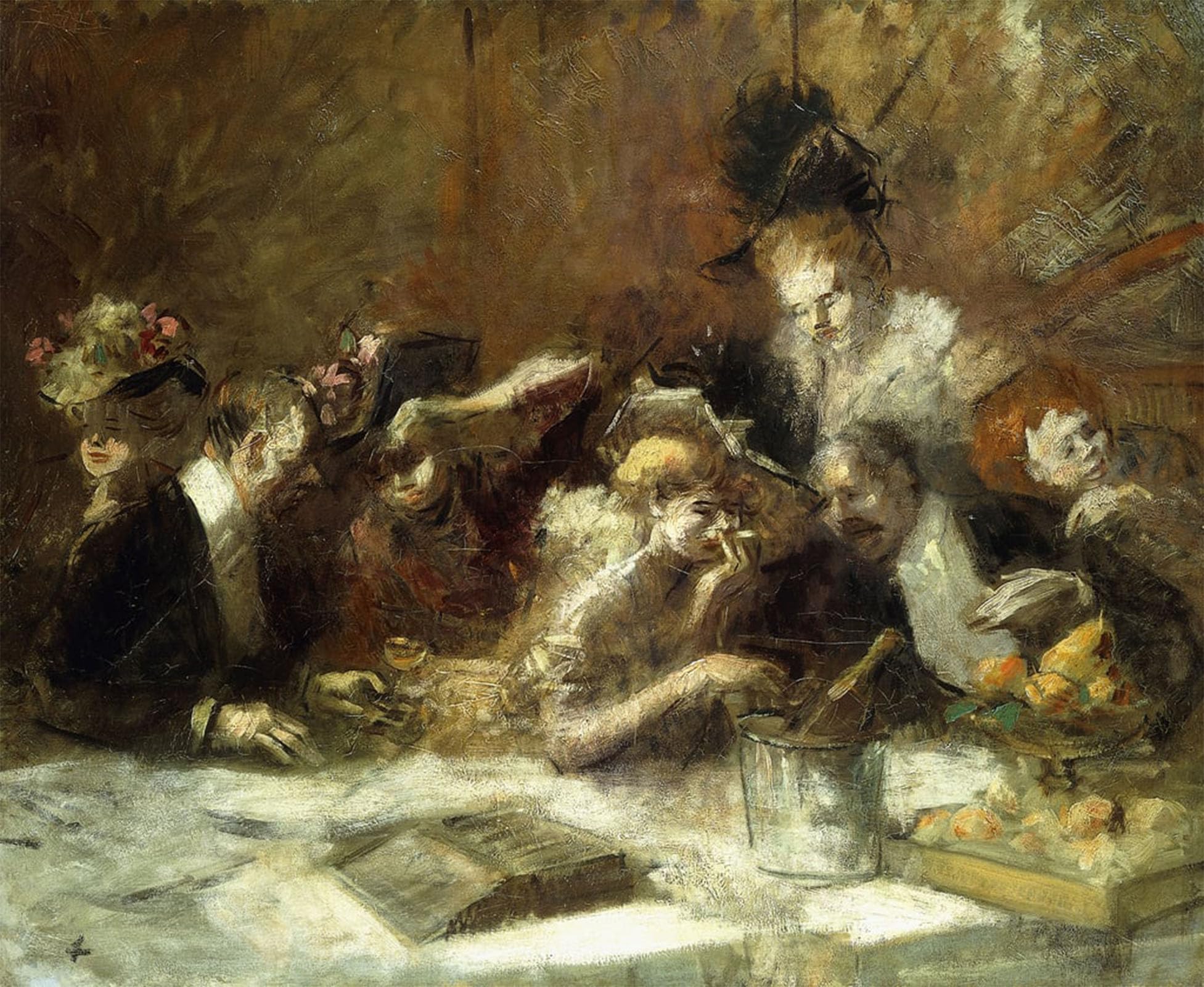 ARTXLXXBN Famous Painting Art Wall Decor Abstract Art Picture Cafe Maxim Paris by Jean Louis Forain Animal Pictures for Home Decor 60x90cm