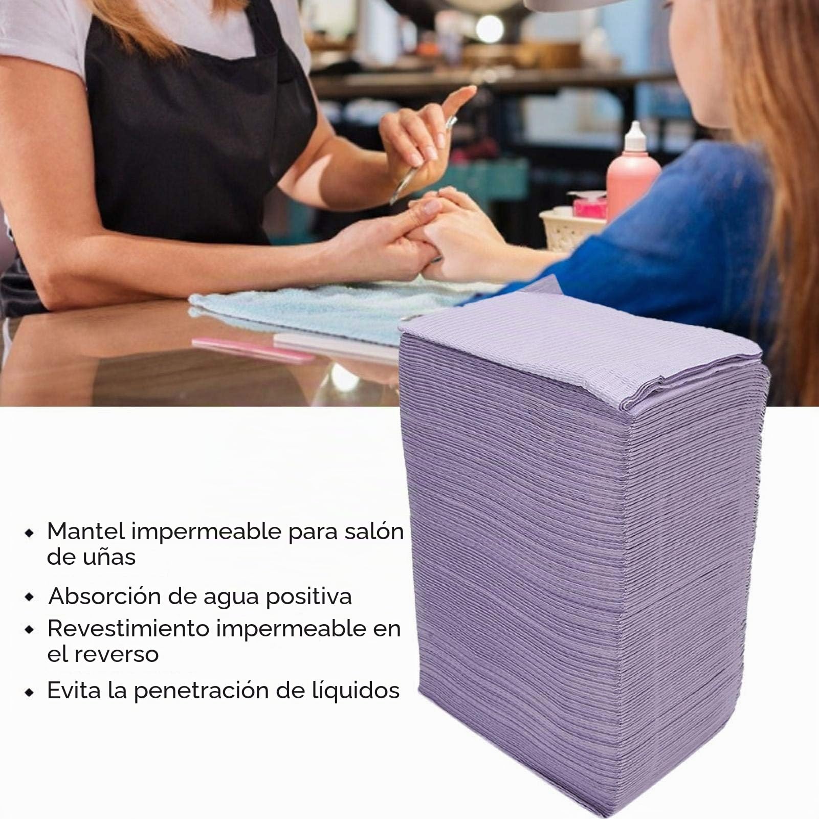Compras Locas Tapetes para uñas, almohadilla de mesa desechable para decoración de uñas, mantel impermeable para manicura profesional de salón de uñas