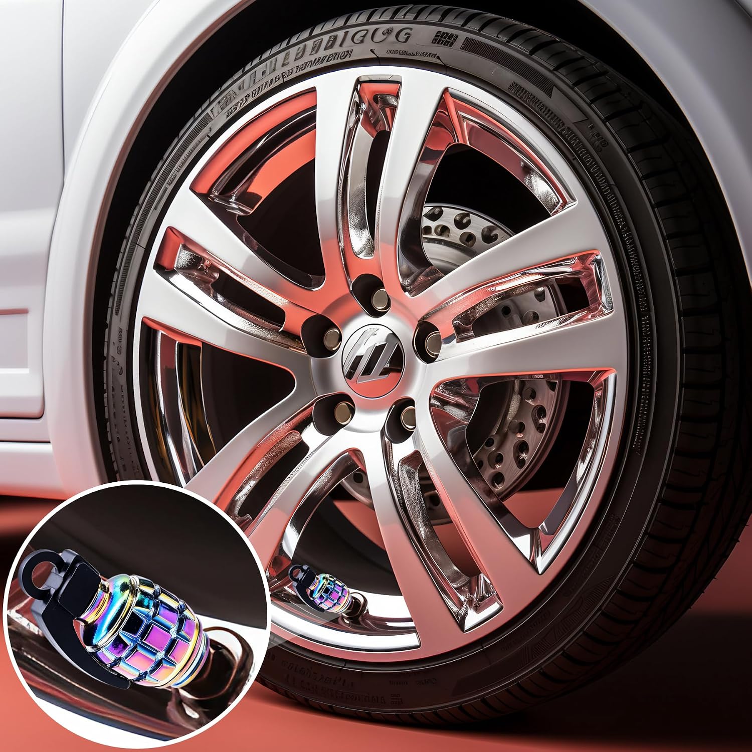 4PCS Tire Valve Stem Caps, Aluminium Alloy Tire Valve Stem Covers Universal Car Wheel Tire Valve Caps for Cars, Trucks, SUV, Motorcycles, Bike and Bicycles (Colorful) image 3