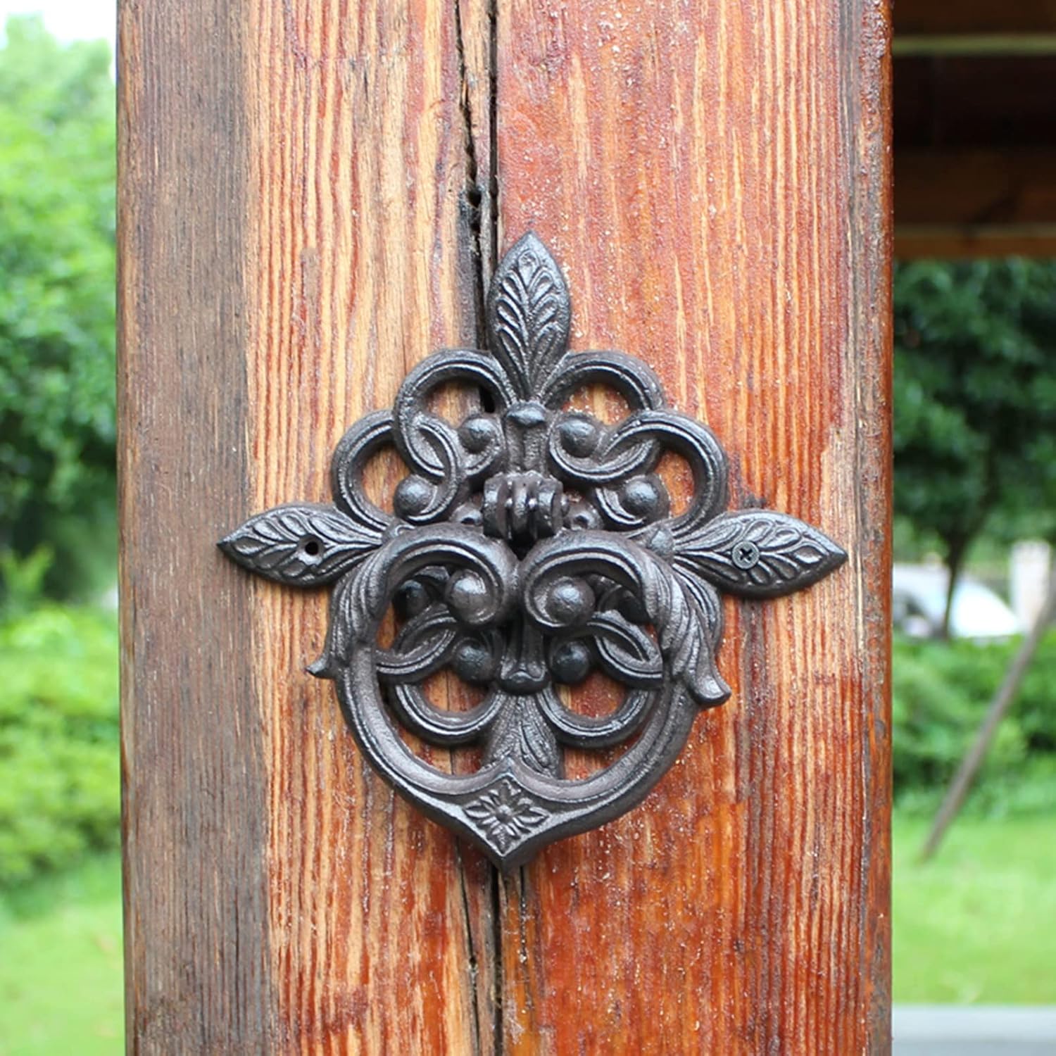 Door Knocker Wall Decor for Front Door Decoration Rustic Antique Door Knock for Front Door, Cast Iron Doorknocker with Mounting Screw, Patio Garden Home Wall Decor