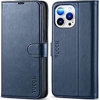 Vista 11 de Funda tipo billetera TUCCH para iPhone 14 Pro Max de 6.7", con bloqueo RFID, soporte para 4 tarjetas [carcasa interior de TPU a prueba de golpes]