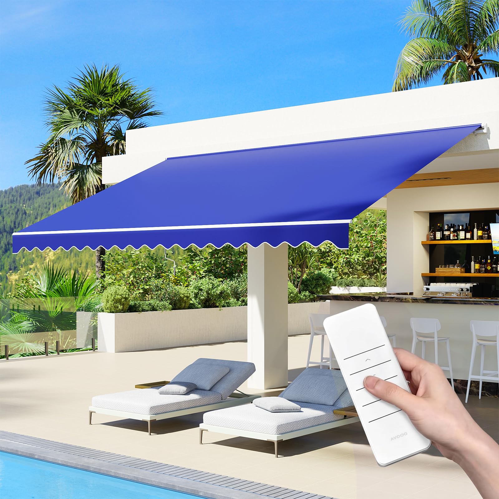 Aoxun 15x10FT Motorized Retractable Awning