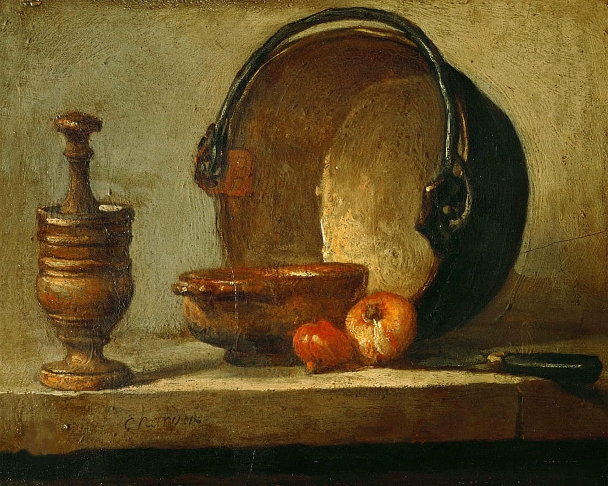 POSTERIIk Famous Print Pop Art Wall Art Graffiti Still Life with Copper Cauldron by Jean Baptiste Simeon Chardin Art Prints for Home Decor 60x90cm
