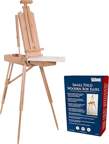 Miniatura 6 de US Art Supply Coronado Caballete de madera grande estilo francés para campo y estudio con cajón de artista paleta madera de haya premium trípode de