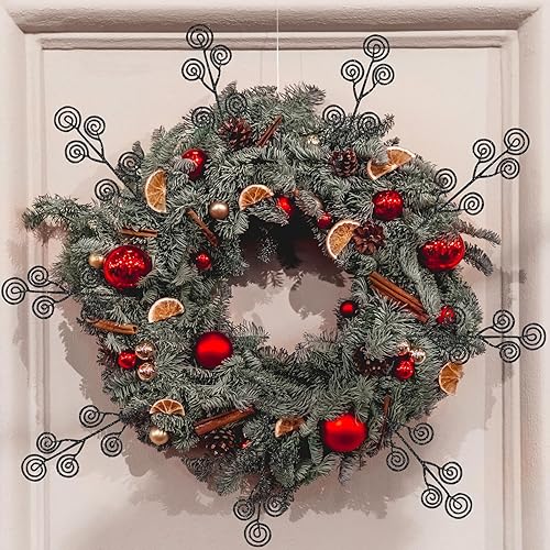 Miniatura 7 de ZYP 30 piezas de palitos rizados en forma de caramelo, ramas en aerosol con purpurina, tallos de árbol de Navidad de 13.4 pulgadas, adornos para