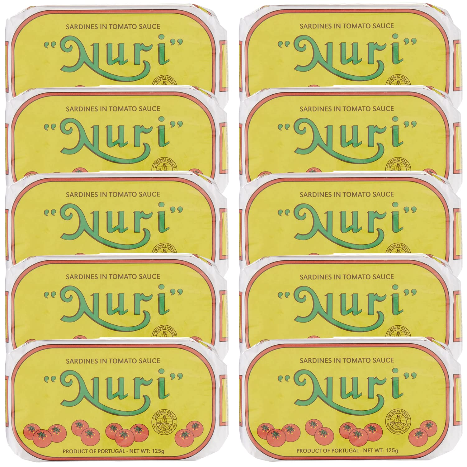 NURI Portuguese Sardines in Tomato Sauce - 10 Pack - (4.4 oz cans)