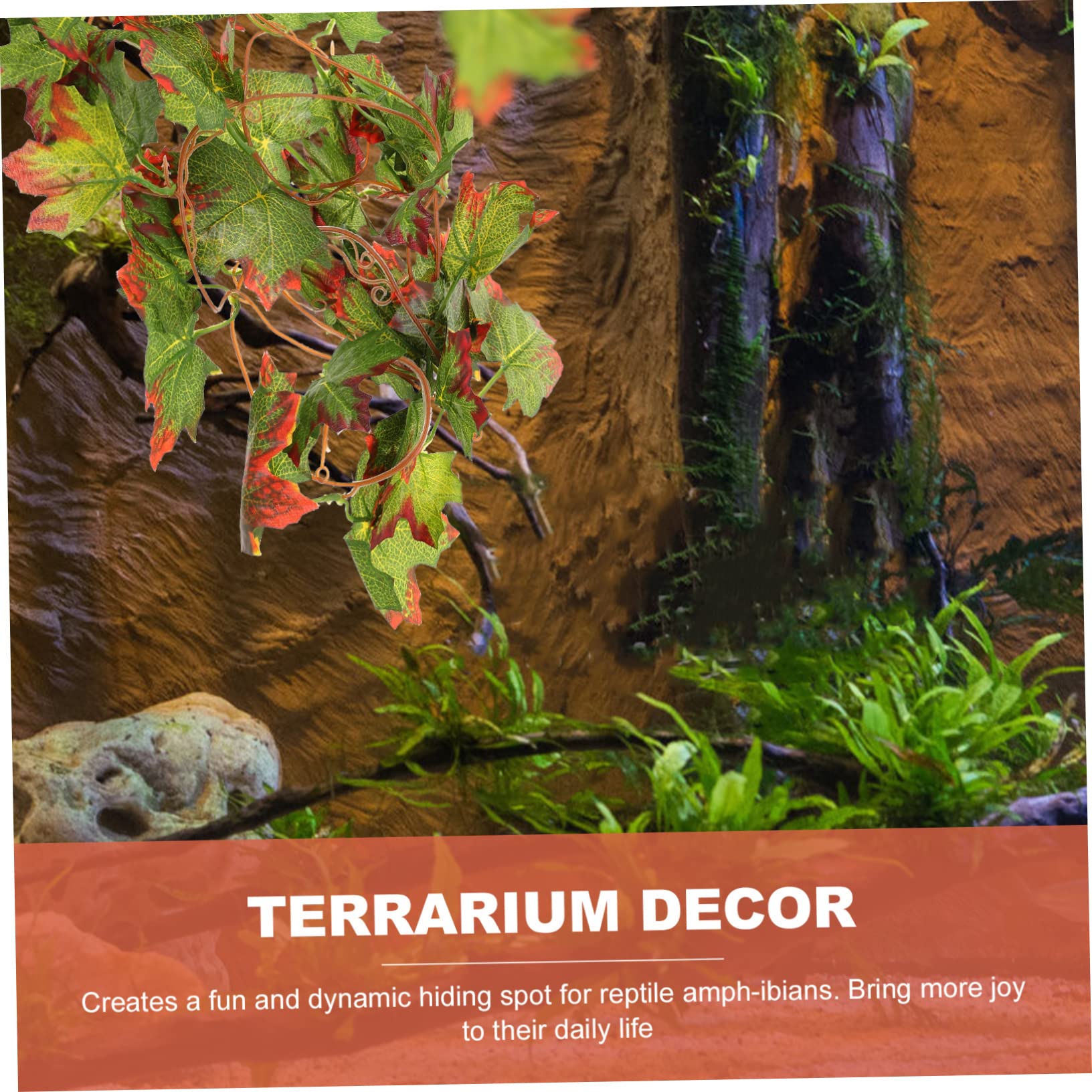 Angoily 5piezas Decoración De Terrario Plantas Imitadas para Reptiles De Simulación Natural Fácil Instalación Ventosa Decoración para Acuarios y Terrarios