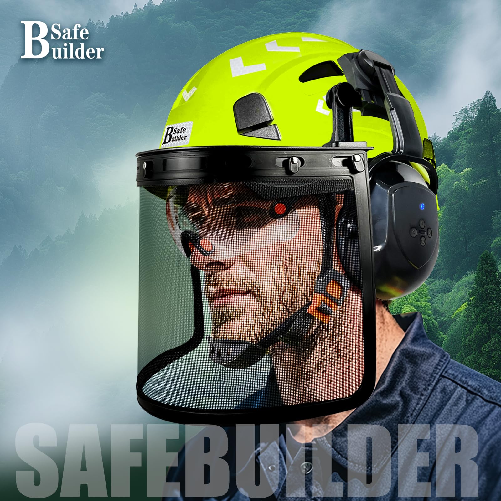 SAFEBUILDER Forestry Chainsaw Tree Work Safety Helmet Vented Hard