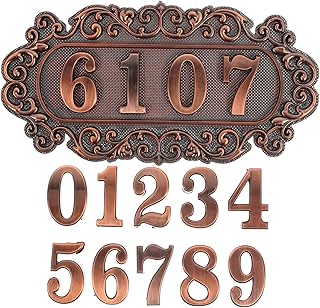 CRILSTYLEO 1 Set House Address Plaque Rustic Door Number Sign Metal Home Number Plate Address Numbers for House Plastic Mailboxes 3D Stickers Numbers Stickers Decorative Door Sign House Signs