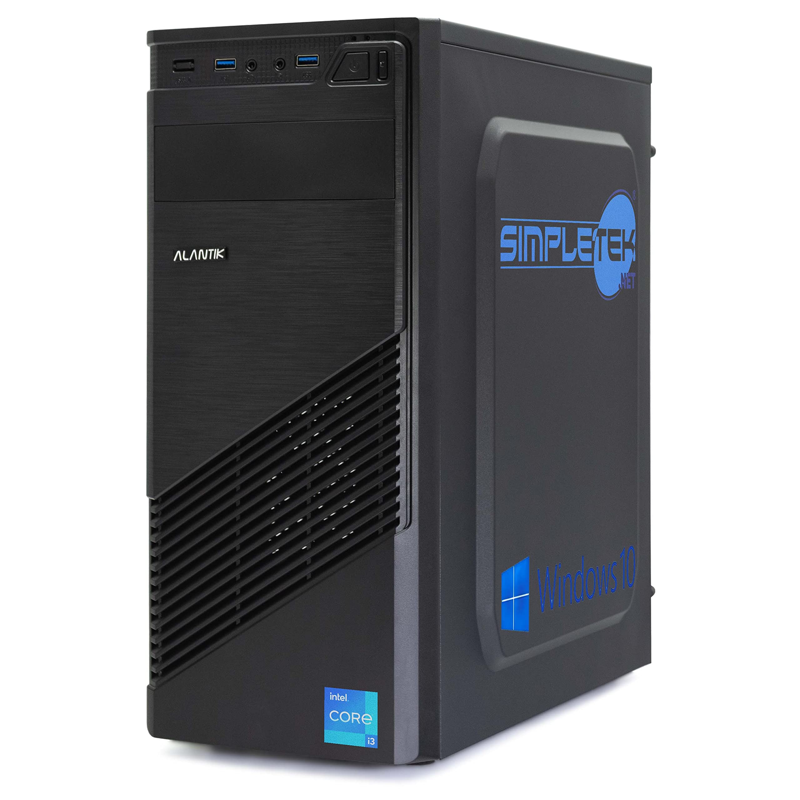SIMPLETEK PC Desktop Core i3 3.10GHz Windows 10 Pro 8GB RAM SSD 240GB | Computer Fisso da Ufficio, Scolastico, Lavoro e Uso Quotidiano