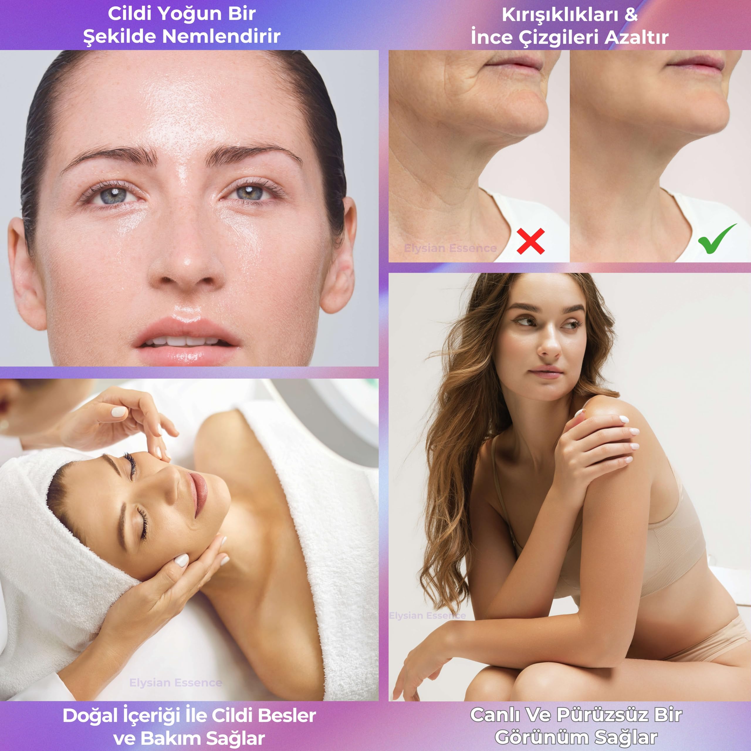 Elysian Essence Yoğun Nemlendirici Panthenol Yüz ve Vücut Kremi 2'li Set | Kuru ve Hassas Ciltlere 24 Saat Bakım - Organik Argan Yağı, Shea Butter Yağı, Propolis ve Collagen İçerikli