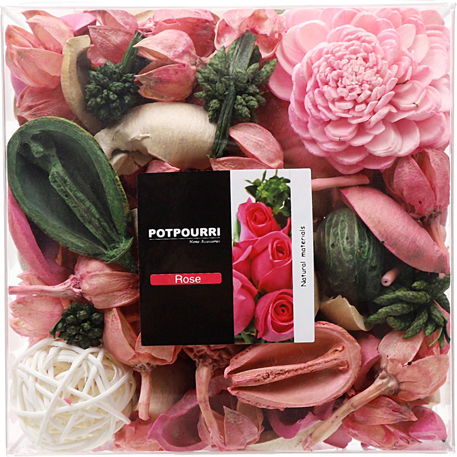 Qingbei Rina Spring Potpourri,Rose Scented Potpourri Bowl Filler Dried Flower,Pink Decorative Popery,Home Fragrance Perfume,Bathroom Decor,9.8 Oz