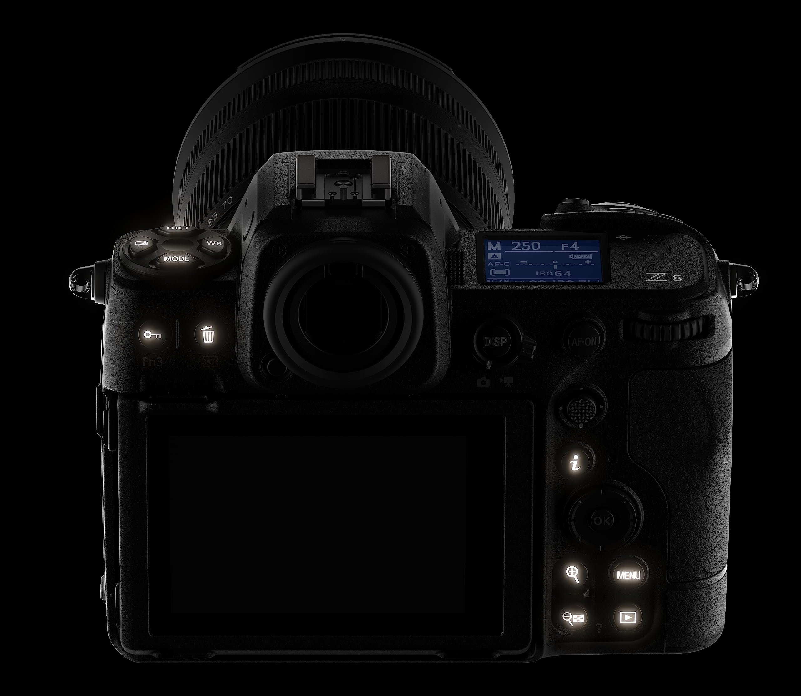 Nikon Z8 Body Fotocamera Mirrorless Full Frame, CMOS stacked da 45.7 MP, Expeed 7, Filmati 8.3K, 120 fps, due porte USB-C, AF con Deep-Learning, Nero