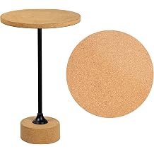 JONATHAN Y END1002A Calix 23.5" Contemporary Minimalist Metal/Cork Round End Table, Light Brown/Black Drink Table for Living Room, Bedroom, Office, Bathroom