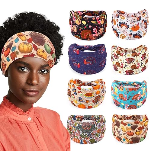 Miniatura 9 de Bohend Diadema bohemia para yoga banda elástica grande para deportes playa accesorios para el cabello para mujeres y niñas 8 piezas