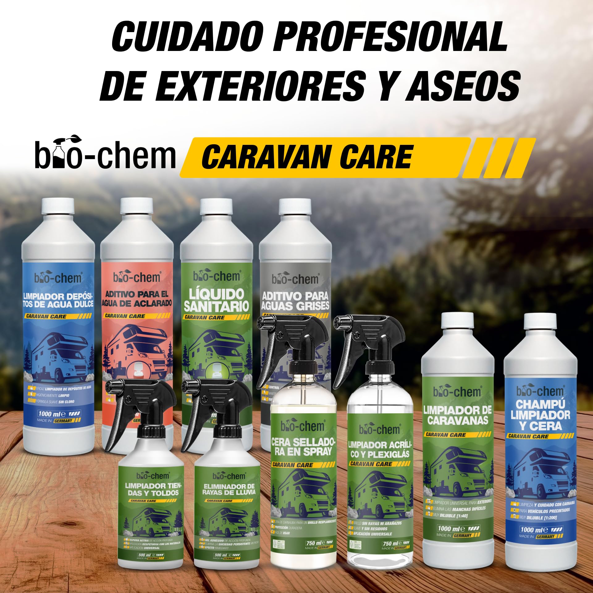 Bio-Chem - Producto de Limpieza para caravanas y autocaravanas 2L - Limpiador para autocaravanas, caravanas, toldos - Mantenimiento de vehículos de Camping