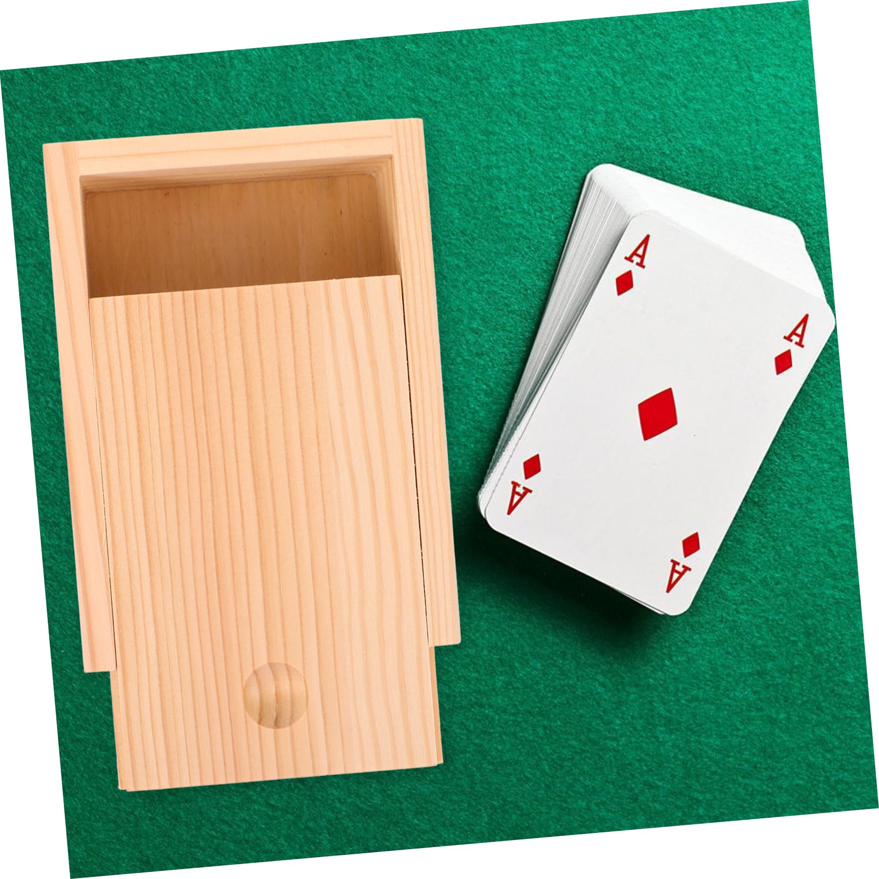 Toyvian cajas de naipes de madera organizador de naipes cajas de poker con tapa titular vacío póker caja madera caja de rectangulares contenedor de dulces