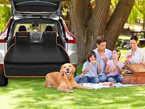 Miniatura 9 de iBuddy Forro de carga para perros SUV impermeable con ventana de malla antideslizante duradero con solapa de parachoques para SUV universales y de