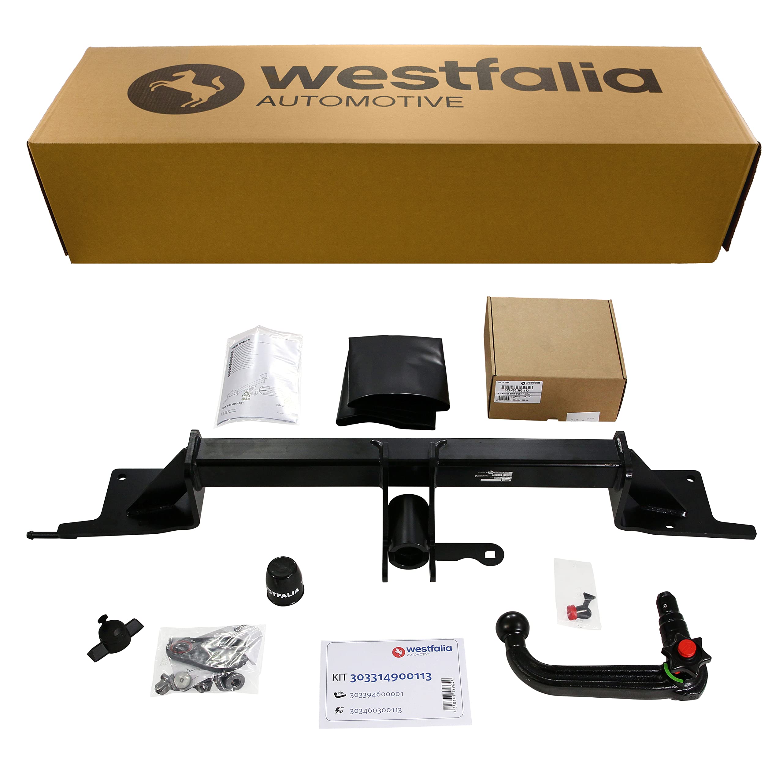 Gancio di traino estraibile per BMW X1 E84 2009-2014 + kit el. 13-poli specifico 4250557514802