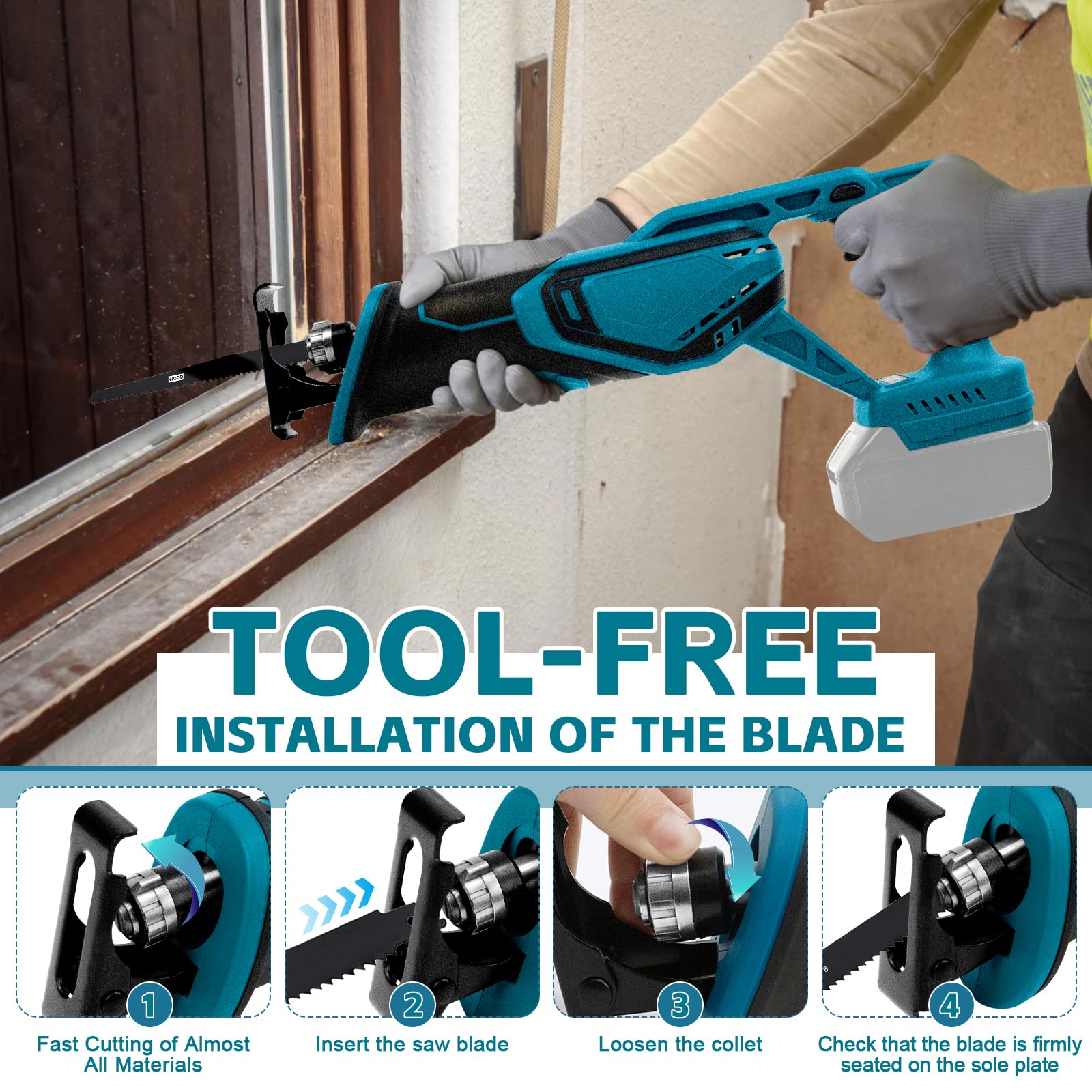 Makita accu reciprozaag - DJR187ZK - 18V - excl. accu en lader - in koffer