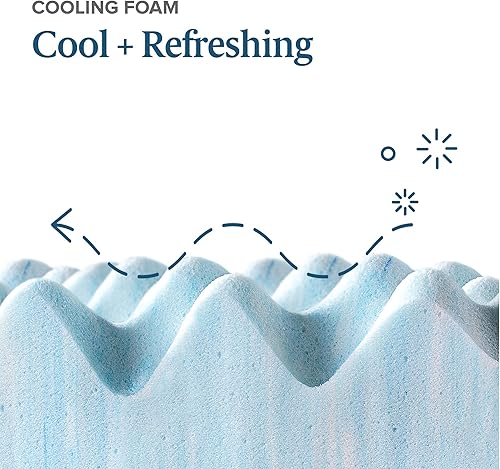 Miniatura 4 de Zinus - Cubrecolchón de espuma viscoelástica con gel de enfriamiento de 3 pulgadas con diseño de flujo de aire, con certificado CertiPUR-US, tamaño