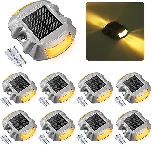 Miniatura 21 de VOLISUN - Luces solares para cubierta, para muelle de entrada, paquete de 16 luces led IP67 impermeables para exteriores, de advertencia para Blanco