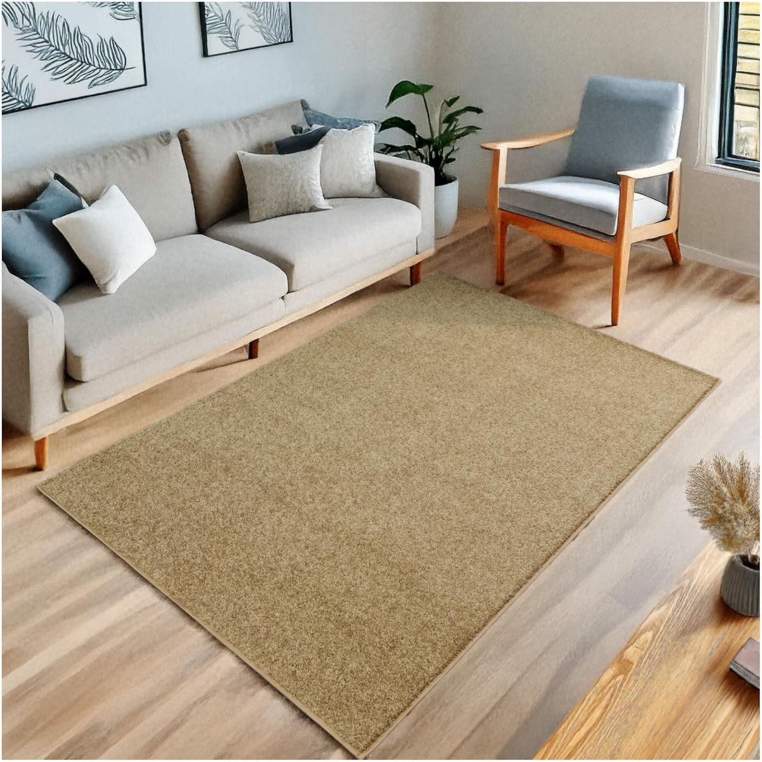 KOECKRITZ Area Rug 8x10 – Medium Pile, Pet & Kid Friendly Indoor Rug – Soft Accent Carpet for Living Room, Bedroom, Office, Dining Room - Taffy Apple Beige