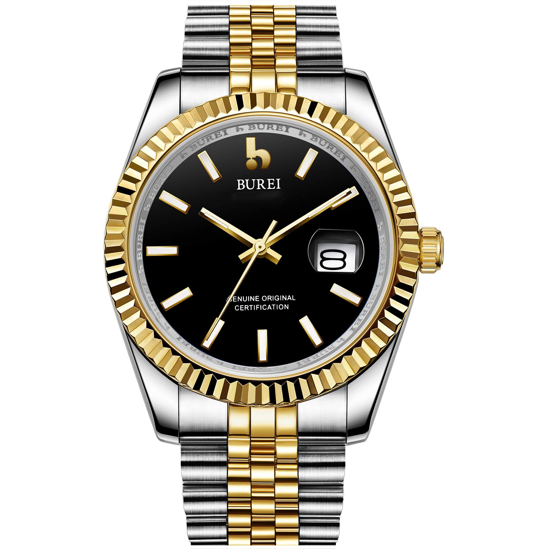 Men's Machine Watch Fashion Sapphire Lens Magnify Display Simulated Date