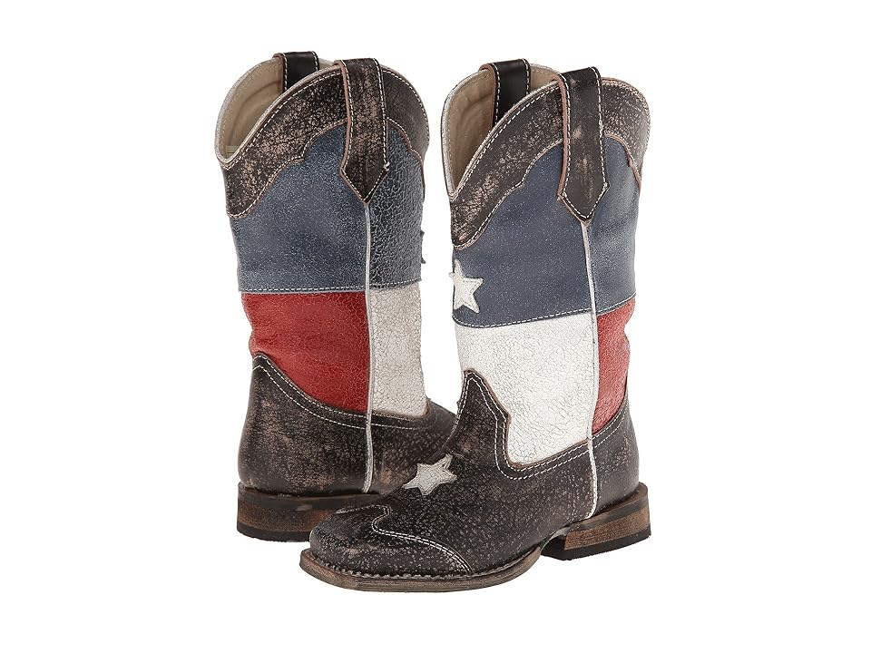 

Roper Kids Texas Flag Square Toe Boot (Toddler/Little Kid) (Brown) Cowboy Boots