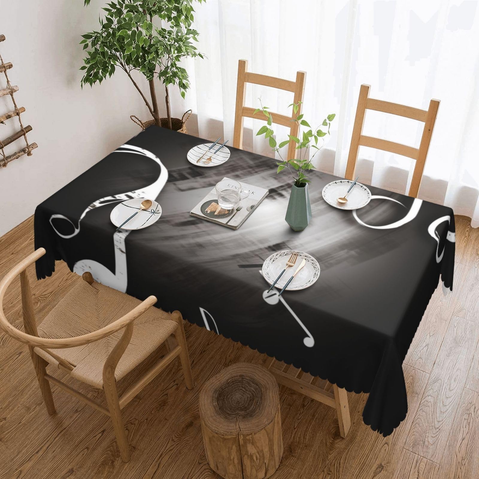 Nappe décorative KHiry imperméable 137x183 cm anti-rayure pour table de salle à manger