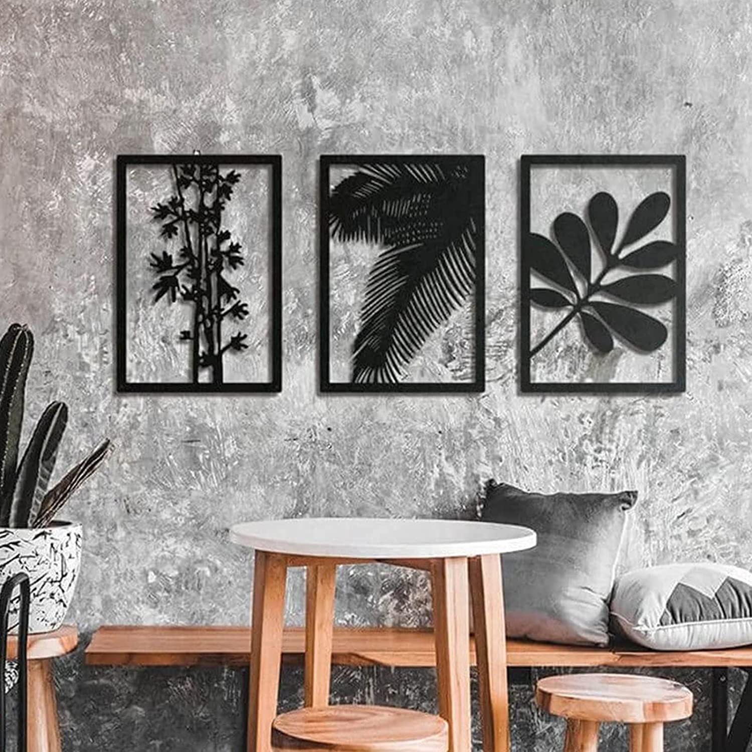 Arredamento di arte del muro di ananas del metallo rustico di alta qualità, decorazione tropicale della palma delle foglie della parete della parete della parete, stile hawaiano for la casa cucina del