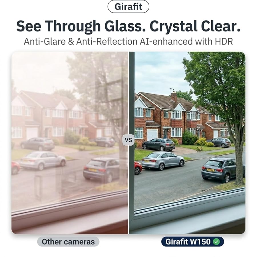 Girafit 3MP 2K Window Camera,2.4GHz & 5GHz WiFi Indoor Cameras for Home Security with ChroMax Al Color Night Vision,Person & Motion Detection,24/7 Recording,Easy & Quick Install - image 4