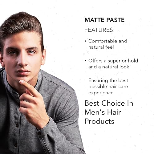 Miniatura 6 de Gentlemen Republic - Pasta mate de 8 onzas, fórmula profesional a base de agua con agarre superior y acabado mate para un aspecto natural, fabricada