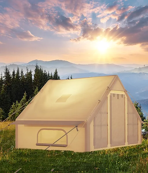 Garveelife 6-8 Person Inflatable Camping Tent, Large Inflatable Tent House with Air Pump, Quick Assembly Luxury Camping Tent, Waterproof Oxford Fabric Suitable for All Seasons.