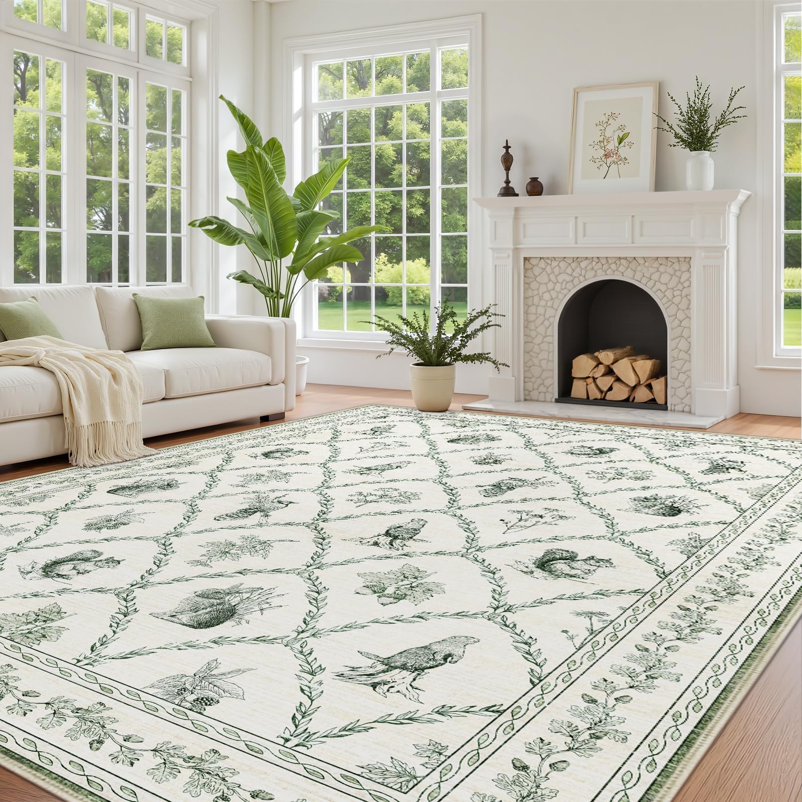 Tapis vert olive lavable et antidérapant pour protéger tous vos sols