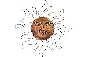 Deco 79 Metal Sun Wall Decor: Radiant Copper Accent for Your Outdoor Haven