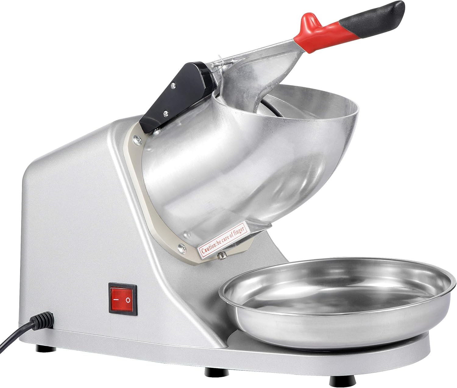 HomGarden Electric 143 lbs Ice Shaver Machine Snow Cone Maker Stainless Steel Shaving Crusher Shaved Ice for Home and Commercial Use, Sliver
