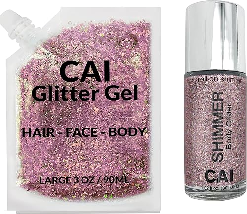 Vista 50 de CAI BEAUTY NYC brillantina Fácil de aplicar, fácil de quitar brillantina gruesa para cuerpo, cara y pelo Bolsa holográfico Grado Cosmético .1