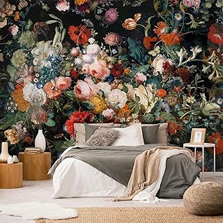 Zeeko Vintage Floral Wallpaper Peel and Stick Removable Colorful Botanic...