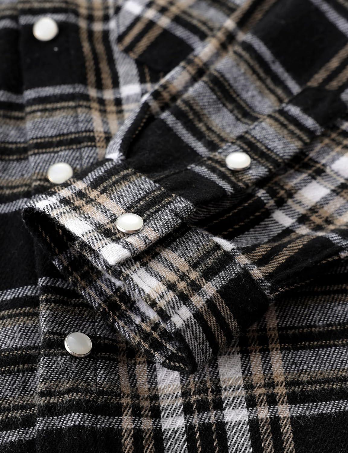 JOGAL Boys Western Shirt Long Sleeve Pearl Snap Plaid Shirts Lightweight Flannel Shirts for Kids 6-14 Years - Image 5