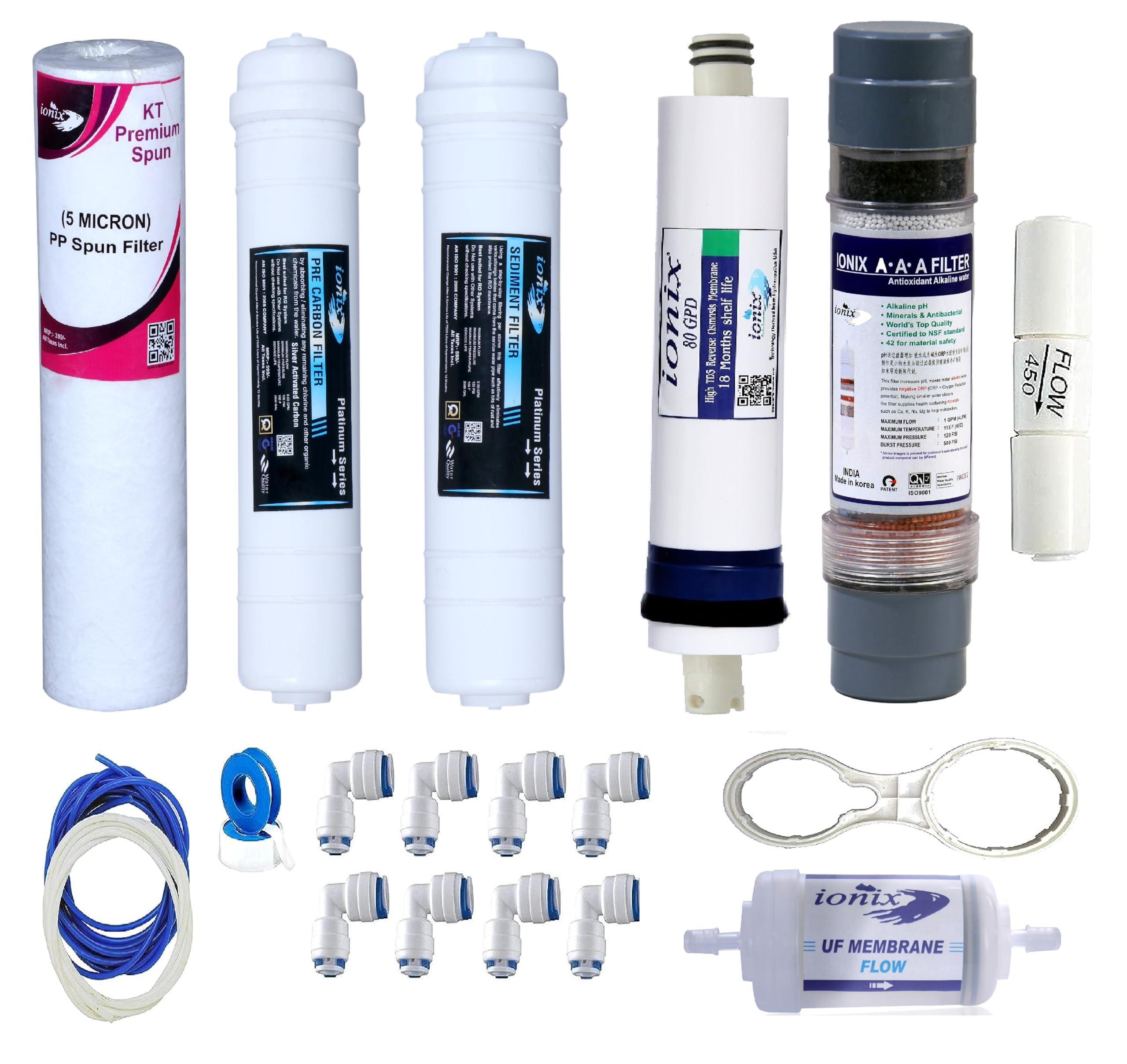 Ionix Ro service kit | ro filter full set suitable with all Ro water purifiers with ro membrane 80 gpd original 4000 tds, full set (B0CTHCRLT3) Amazon Price History, Amazon Price Tracker