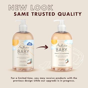 SheaMoisture Baby Wash and Shampoo 100% Virgin Coconut Oil for Baby Skin Cruelty Free Skin Care 13 oz